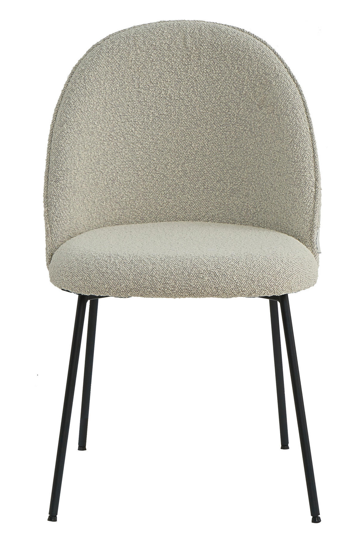 STUHL-SET 2 Stück  in Stahl Bouclé  - Beige/Schwarz, Design, Textil/Metall (49,5/84/47,5cm) - MID.YOU