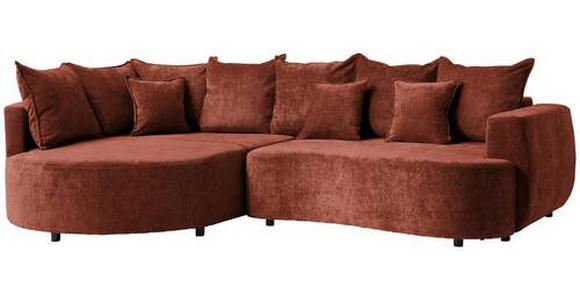 ECKSOFA in Chenille Rotbraun  - Rotbraun/Schwarz, Design, Kunststoff/Textil (194/307cm) - Carryhome