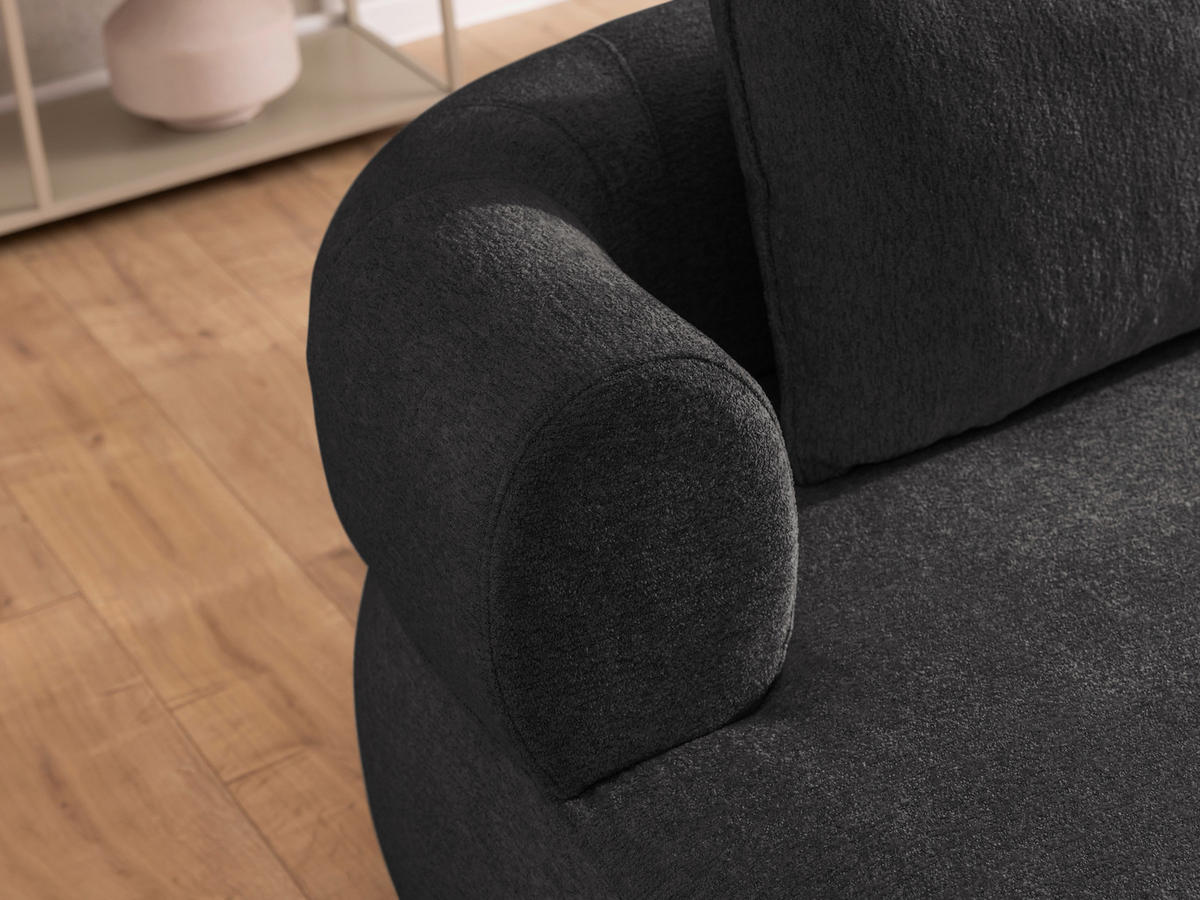 XXL-SESSEL Chenille Schwarz    - Schwarz, Design, Kunststoff/Textil (122/76/156cm) - Livetastic