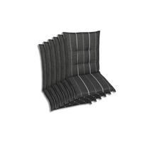 SESSELAUFLAGENSET in Anthrazit Streifen  - Anthrazit, Basics, Textil (50/7/108cm)