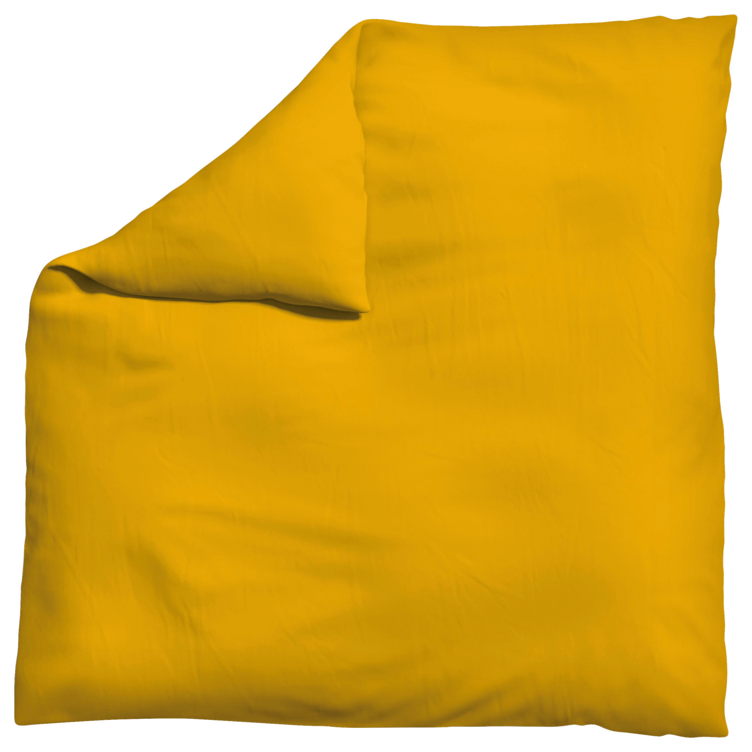 BETTDECKENBEZUG -teilig WOVEN SATIN Makosatin 200/200 cm  - Currygelb, Basics, Textil (200/200cm) - Schlafgut