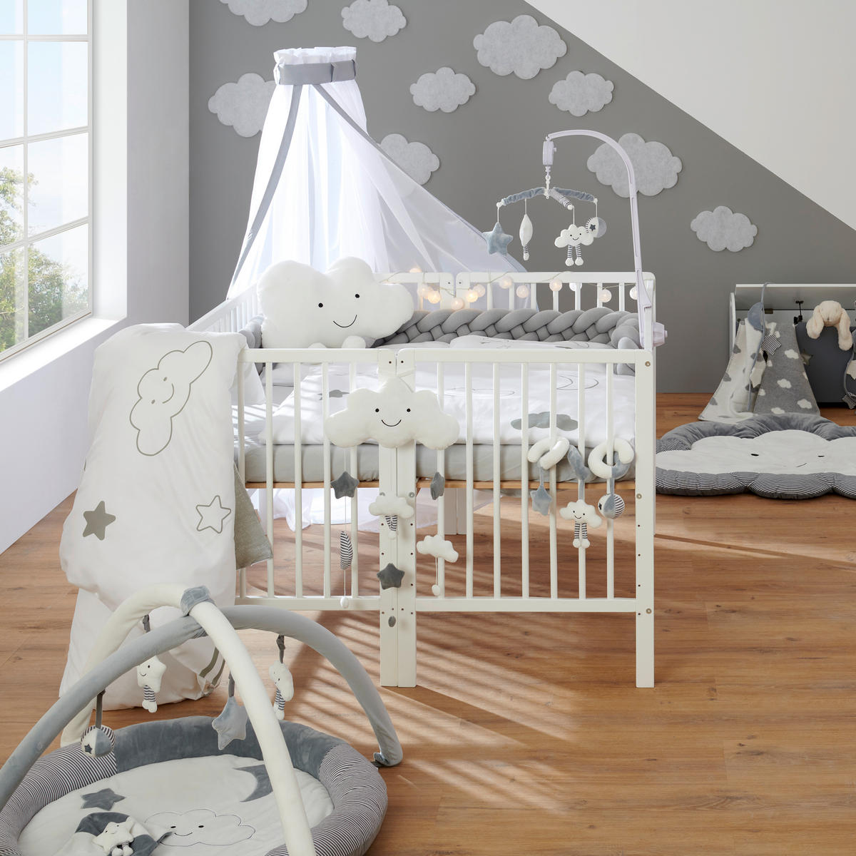 UMBAUSET ZWILLINGSBETT  - Naturfarben, Basics, Holz/Textil (120/3/5cm) - My Baby Lou