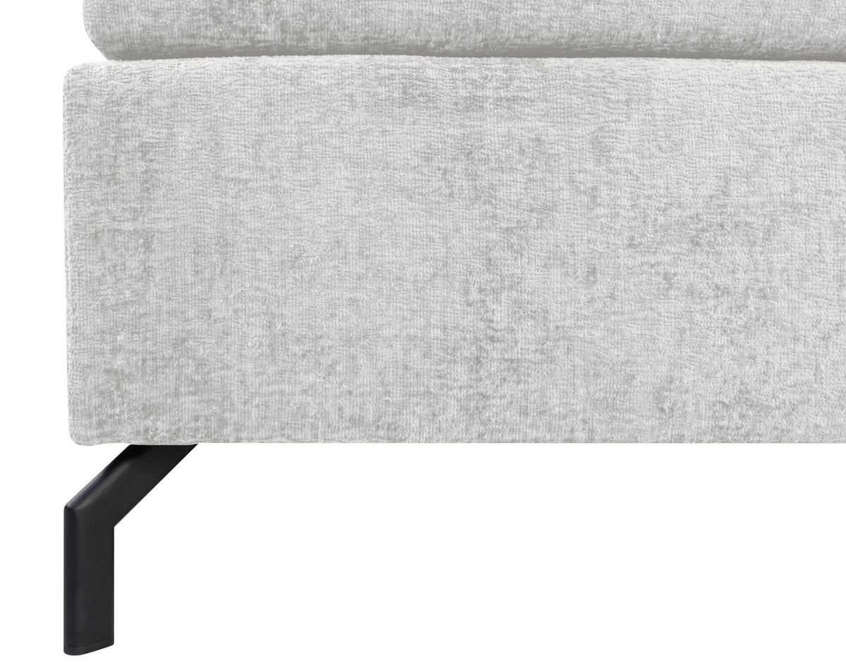 BOXSPRINGBETT 140/200 cm  in Hellgrau  - Hellgrau/Schwarz, Design, Textil/Metall (140/200cm) - Esposa