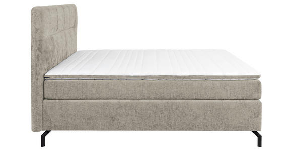 BOXSPRINGBETT 180/200 cm,  in Hellgrau, Topper, H3 + H3 = fest  - Hellgrau/Schwarz, Design, Textil/Metall (180/200cm) - Esposa