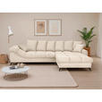 ECKSOFA Naturfarben Cord Rückenkissen, Armlehnenkissen, Rücken echt  - Schwarz/Naturfarben, KONVENTIONELL, Textil/Metall (332/231cm) - Carryhome