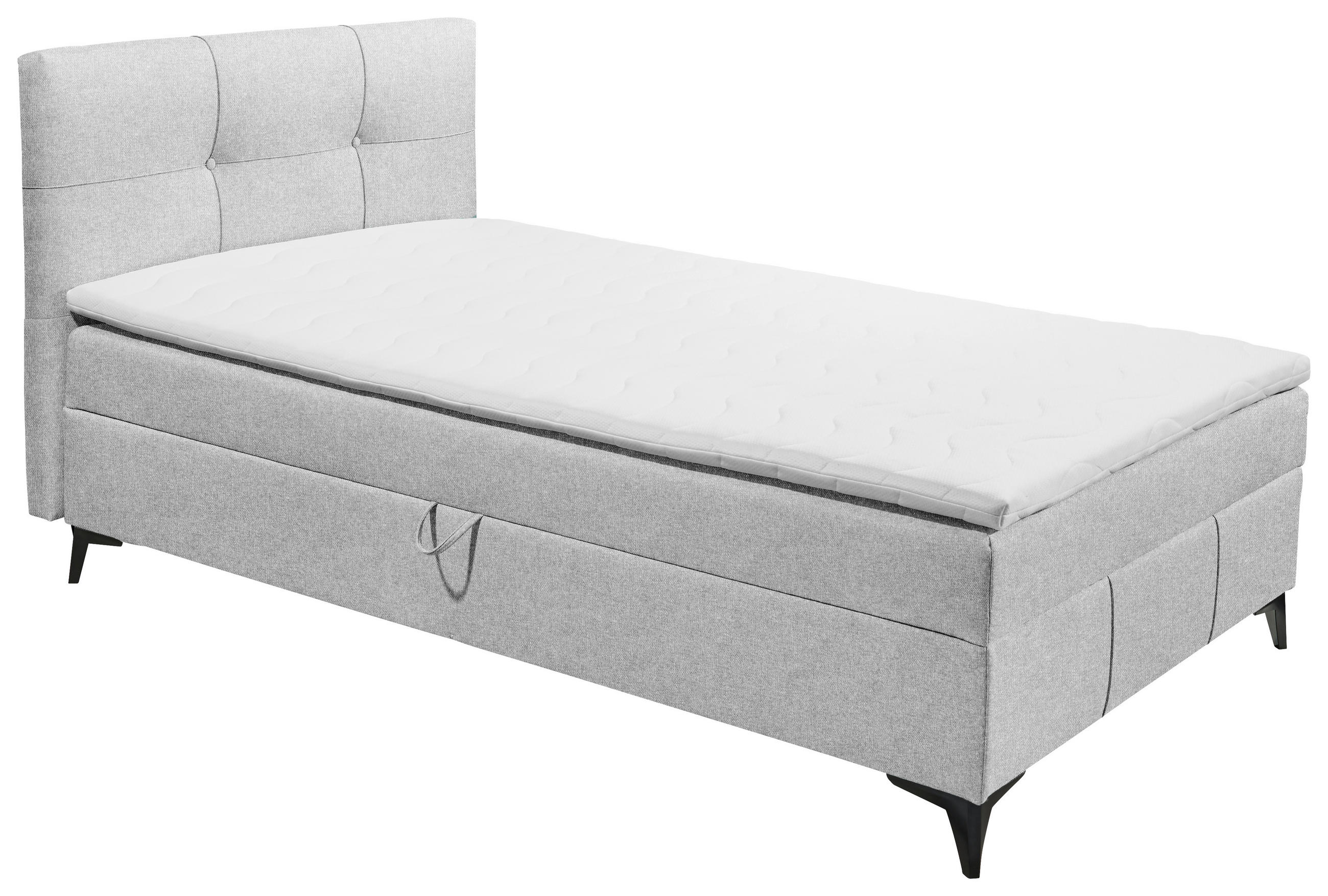 BOXBETT 120/200 cm,  in Hellgrau,  - Hellgrau, Basics, Holzwerkstoff/Textil (120/200cm) - Xora