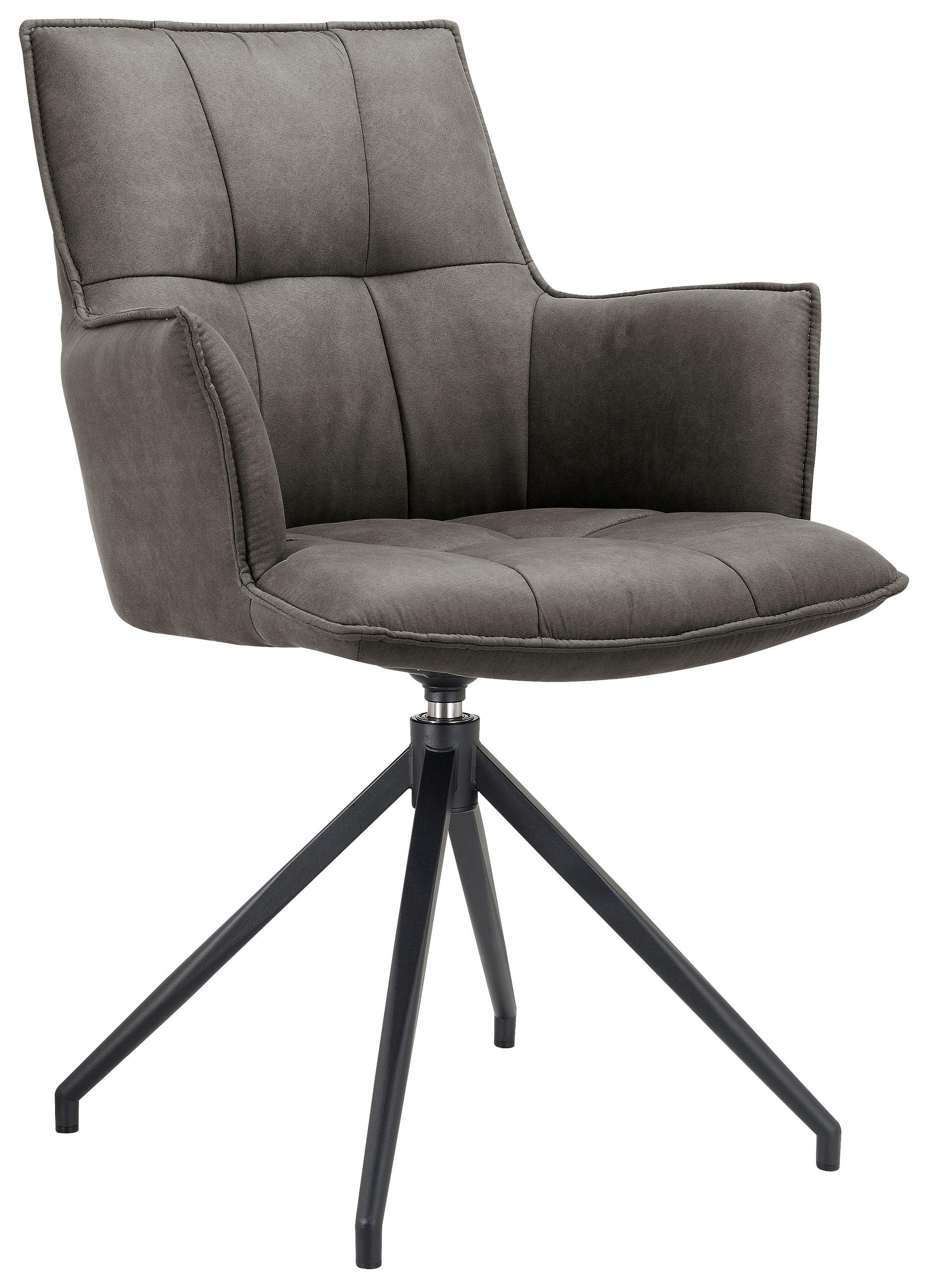 Novel ŽIDLE S PODRUČKAMI, železo, mikrovlákno, černá, tmavě šedá