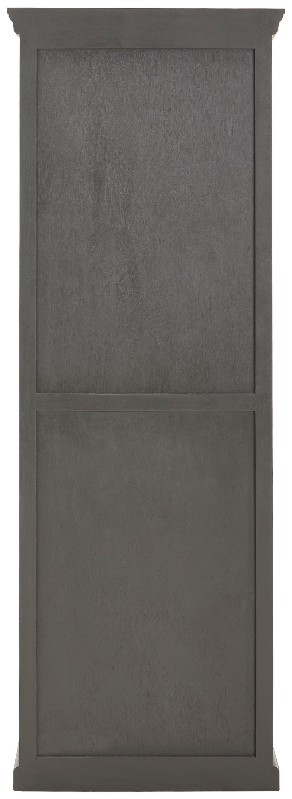 VITRINE in massiv Mangoholz Grau, Naturfarben  - Schwarz/Naturfarben, Natur, Glas/Holz (67/190/40cm) - Livetastic
