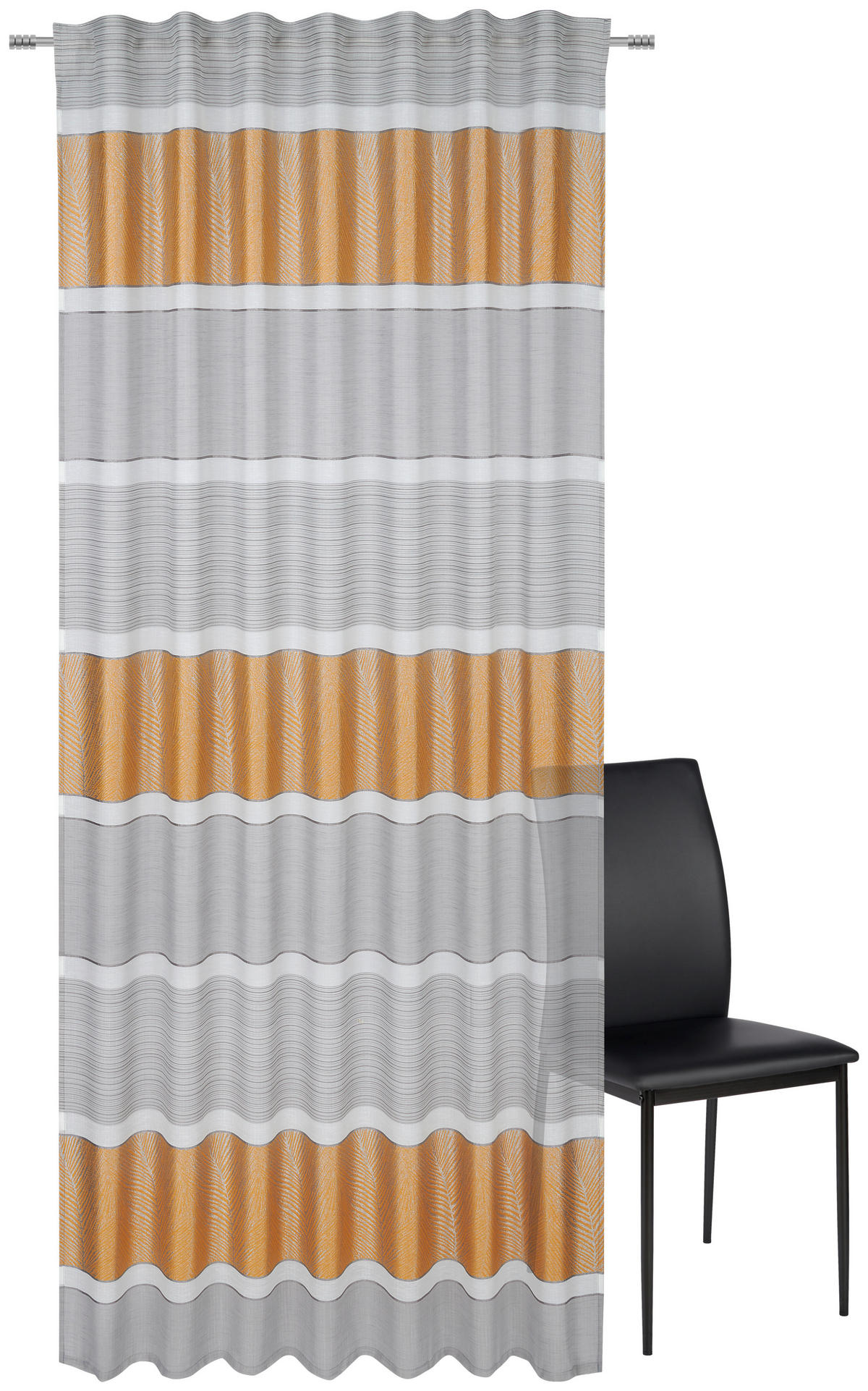 KÉSZFÜGGÖNY részben áttetsző  - currysárga, Konventionell, textil (140/245cm) - Esposa