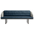 SITZBANK 255/89/68 cm Velours, Flachgewebe Dunkelblau, Graublau Metall  - Graublau/Schwarz, Design, Textil/Metall (255/89/68cm) - Dieter Knoll