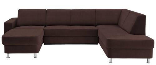 WOHNLANDSCHAFT in Chenille Dunkelbraun  - Chromfarben/Dunkelbraun, Design, Kunststoff/Textil (165/301/198cm) - Xora