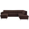 WOHNLANDSCHAFT Dunkelbraun Chenille  - Chromfarben/Dunkelbraun, Design, Kunststoff/Textil (165/301/198cm) - Xora