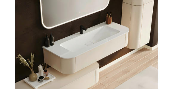 WASCHTISCHKOMBI 132 cm  - Kaschmir/Weiß, KONVENTIONELL, Holzwerkstoff/Stein (132cm) - Novel