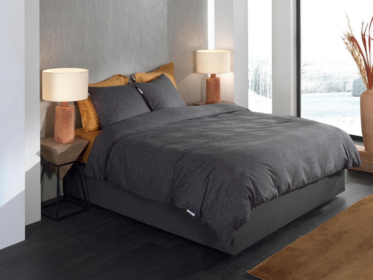 BETTWÄSCHE Franela Flanell 155/220 cm  - Anthrazit, Basics, Textil (155/220cm)