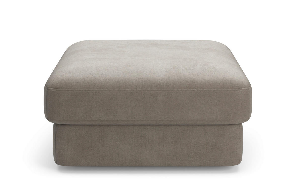 HOCKER FABIO E Flachgewebe Schlammfarben  - Schlammfarben/Schwarz, MODERN, Kunststoff/Textil (97/46/97cm) - Sit & More