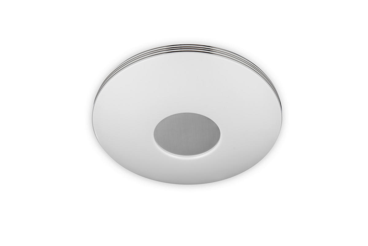 PLAFONIERĂ CU LED - alb/culoare crom, Basics, plastic/metal (34/10cm) - Novel