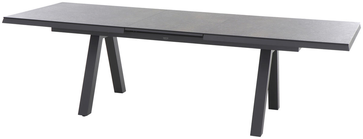 GARTENTISCH 200-260/100/77 cm Metall rechteckig  - Anthrazit/Graphitfarben, Basics, Kunststoff/Metall (200-260/100/77cm) - Siena Garden