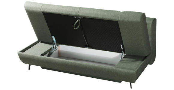 SCHLAFSOFA  in Flachgewebe Grün  - Schwarz/Grün, Design, Textil/Metall (210/92/107cm) - Novel