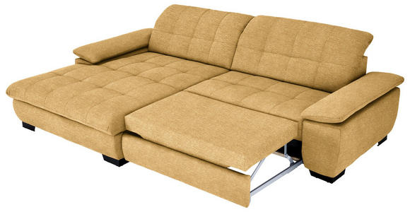 ECKSOFA in Webstoff Honig  - Schwarz/Honig, Design, Textil/Metall (180/265cm) - Carryhome