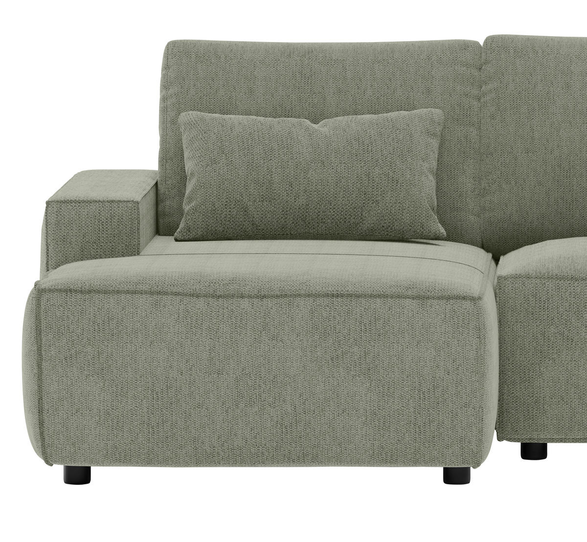 ECKSCHLAFSOFA  mit Rücken echt Chenille Dunkelgrün  - Dunkelgrün/Schwarz, MODERN, Kunststoff/Textil (154/247cm) - Livetastic