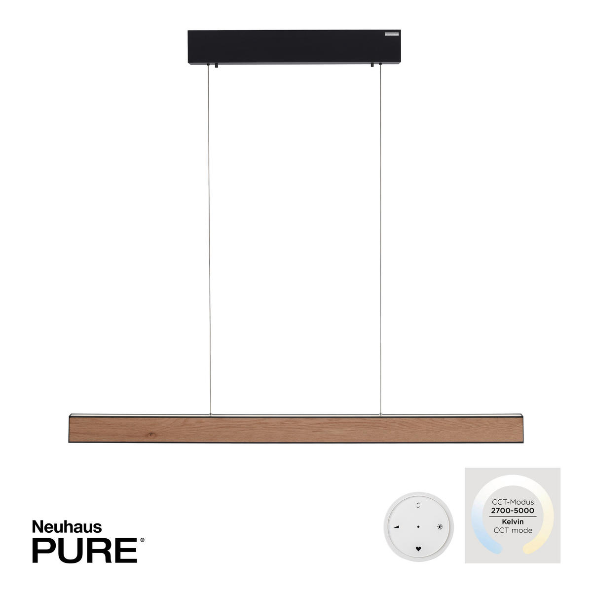 LED-HÄNGELEUCHTE 120/8,2/240 cm  - Braun, Natur, Holz/Kunststoff (120/8,2/240cm) - Neuhaus PURE