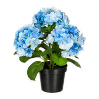 KUNSTPFLANZE Hortensie 32 cm  - Blau/Schwarz, Design, Kunststoff (32cm) - P & B