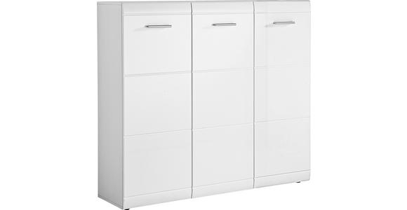 SCHUHSCHRANK Adana  in 134/120/36 cm  - Silberfarben/Weiß, Design, Holzwerkstoff/Kunststoff (134/120/36cm) - Carryhome