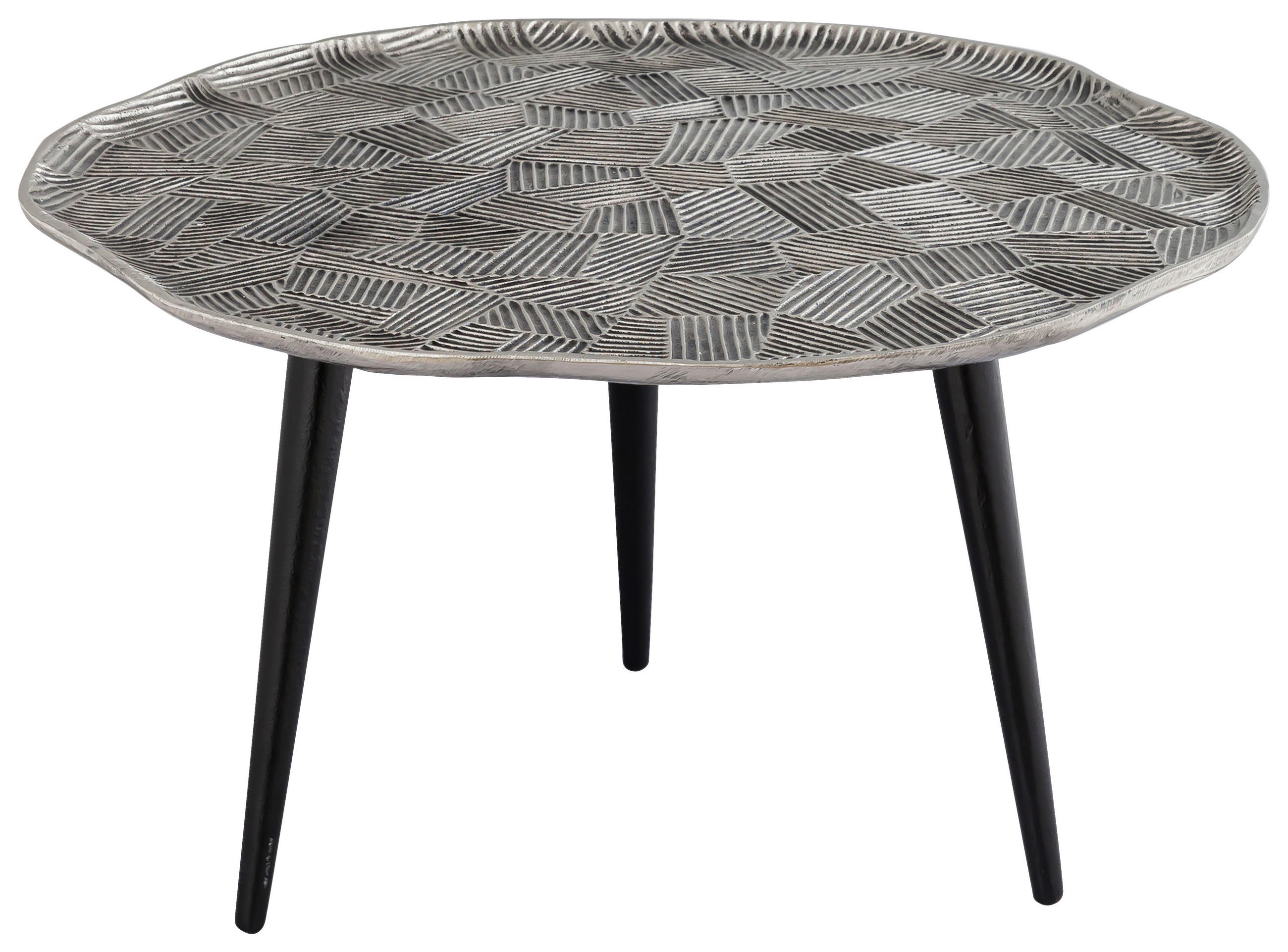 KONFERENČNÍ STOLEK, černá, barvy niklu, kov, 75/75/44 cm - černá/barvy niklu, Lifestyle, kov (75/75/44cm) - Ambia Home
