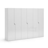 DREHTÜRENSCHRANK 300/223/62 cm,  in Weiß Hochglanz, 6-türig  - Weiß Hochglanz/Schwarz, Design, Holzwerkstoff/Metall (300/223/62cm) - Novel