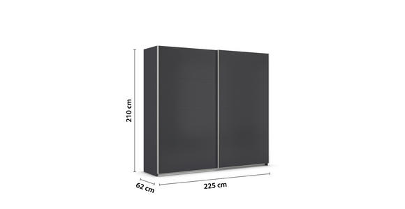 SCHWEBETÜRENSCHRANK  in Grau  - Alufarben/Grau, KONVENTIONELL, Holzwerkstoff/Metall (225/210/62cm) - Xora