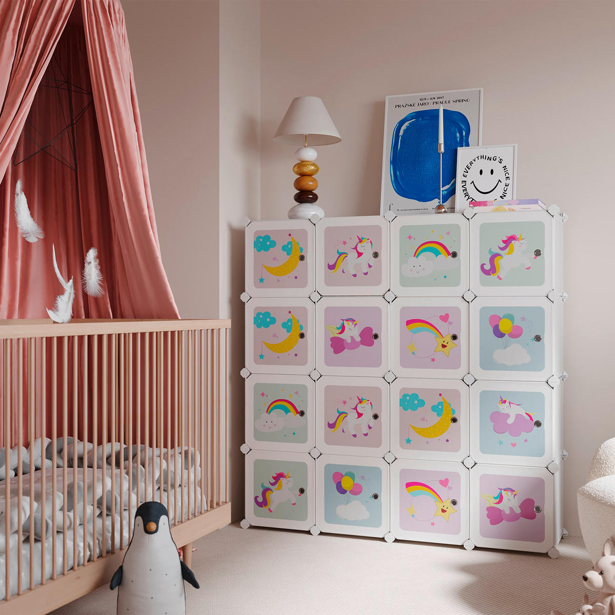 KINDERREGAL 123/123/31 cm  - Weiß, Basics, Kunststoff/Metall (123/123/31cm)