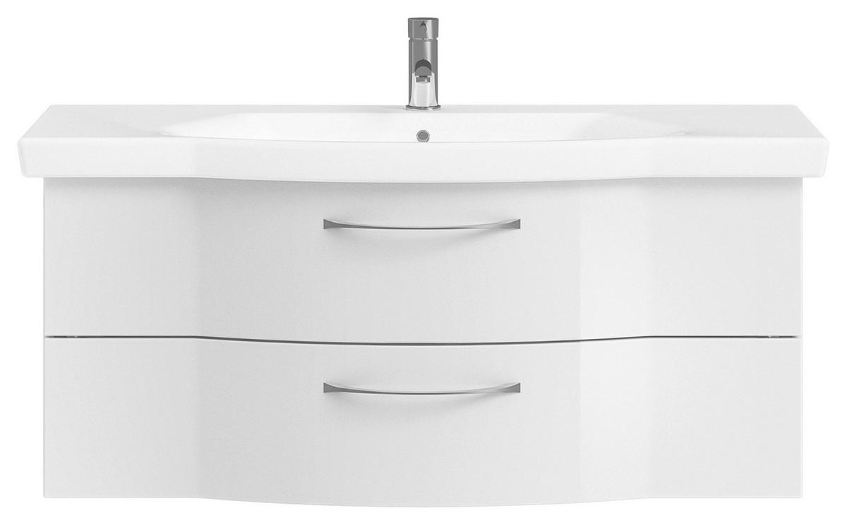 WASCHTISCHKOMBI 122 cm  - Chromfarben/Weiß Hochglanz, KONVENTIONELL, Keramik/Holzwerkstoff (122cm) - Pelipal