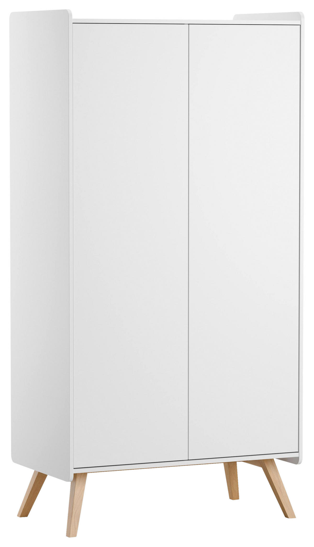 DREHTÜRENSCHRANK 2-türig Eiche Weiß  - Weiß, MODERN, Holz/Holzwerkstoff (100/200/58cm) - MID.YOU