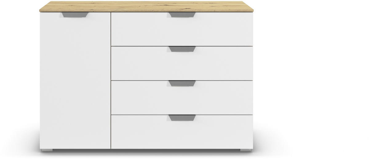 KOMMODE  in 120/81/42 cm  - Chromfarben/Weiß, Design, Holzwerkstoff/Metall (120/81/42cm) - Carryhome