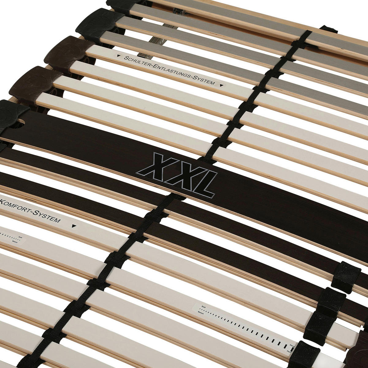 LATTENROST 80/200 cm Kopfteil, Mittelzone verstellbar, Birke, Buche  - Naturfarben/Weiß, Basics, Holz (80/200cm) - Boxxx