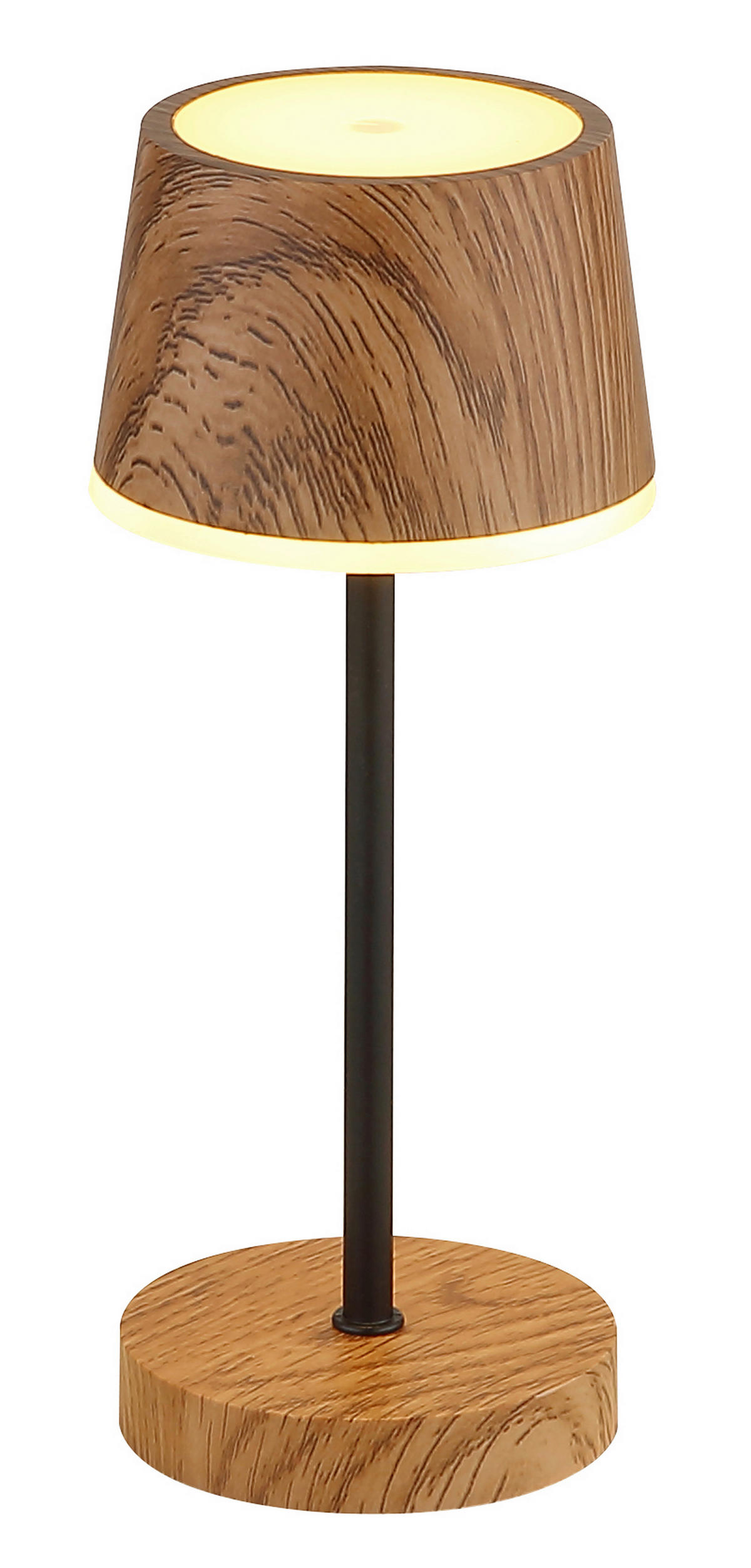 AKKU-TISCHLEUCHTE Dawson 8.3/20 cm  - Opal/Schwarz, Design, Kunststoff/Metall (8.3/20cm) - Globo