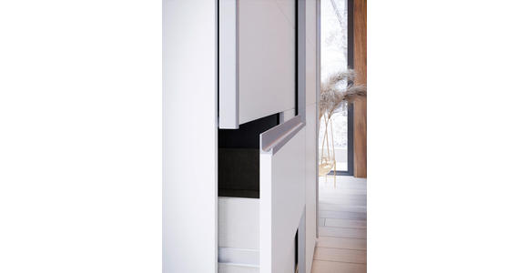 SCHWEBETÜRENSCHRANK  in Weiß  - Alufarben/Weiß, KONVENTIONELL, Holzwerkstoff/Metall (250/200/61cm) - Carryhome