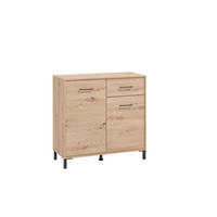 KOMODA, hrast artisan  - črna/hrast artisan, Konvencionalno, umetna masa/leseni material (93/90cm) - Carryhome