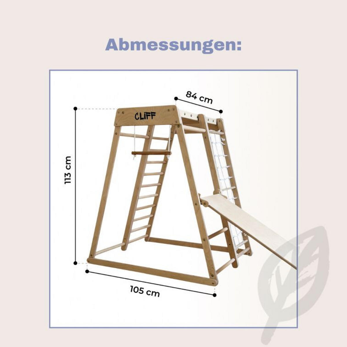 KLETTERGERÜST - Birkefarben, Basics, Holz (84/105/113cm) - CLIFF