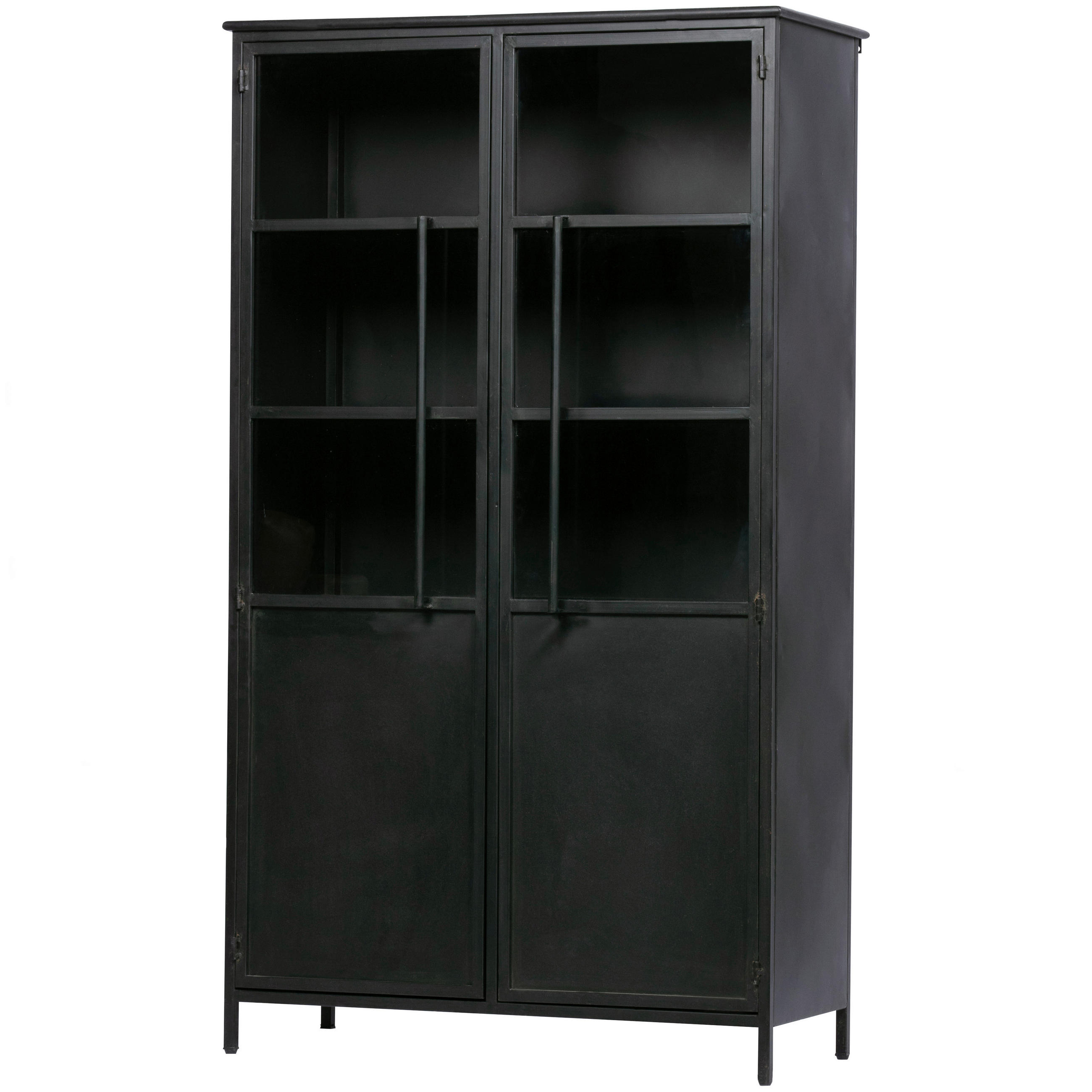 VITRINE in Schwarz  - Schwarz, Design, Glas/Metall (99/170/44cm) - Livetastic
