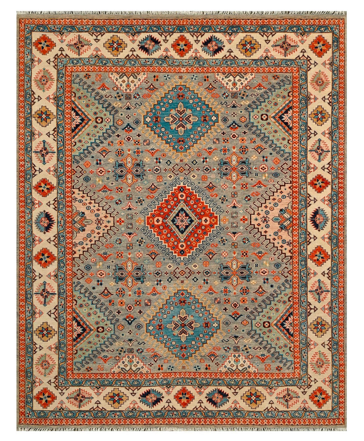 ORIENTTEPPICH 120/180 cm Kazak Superior Hellgrau  - Hellgrau, LIFESTYLE, Textil (120/180cm) - Cazaris