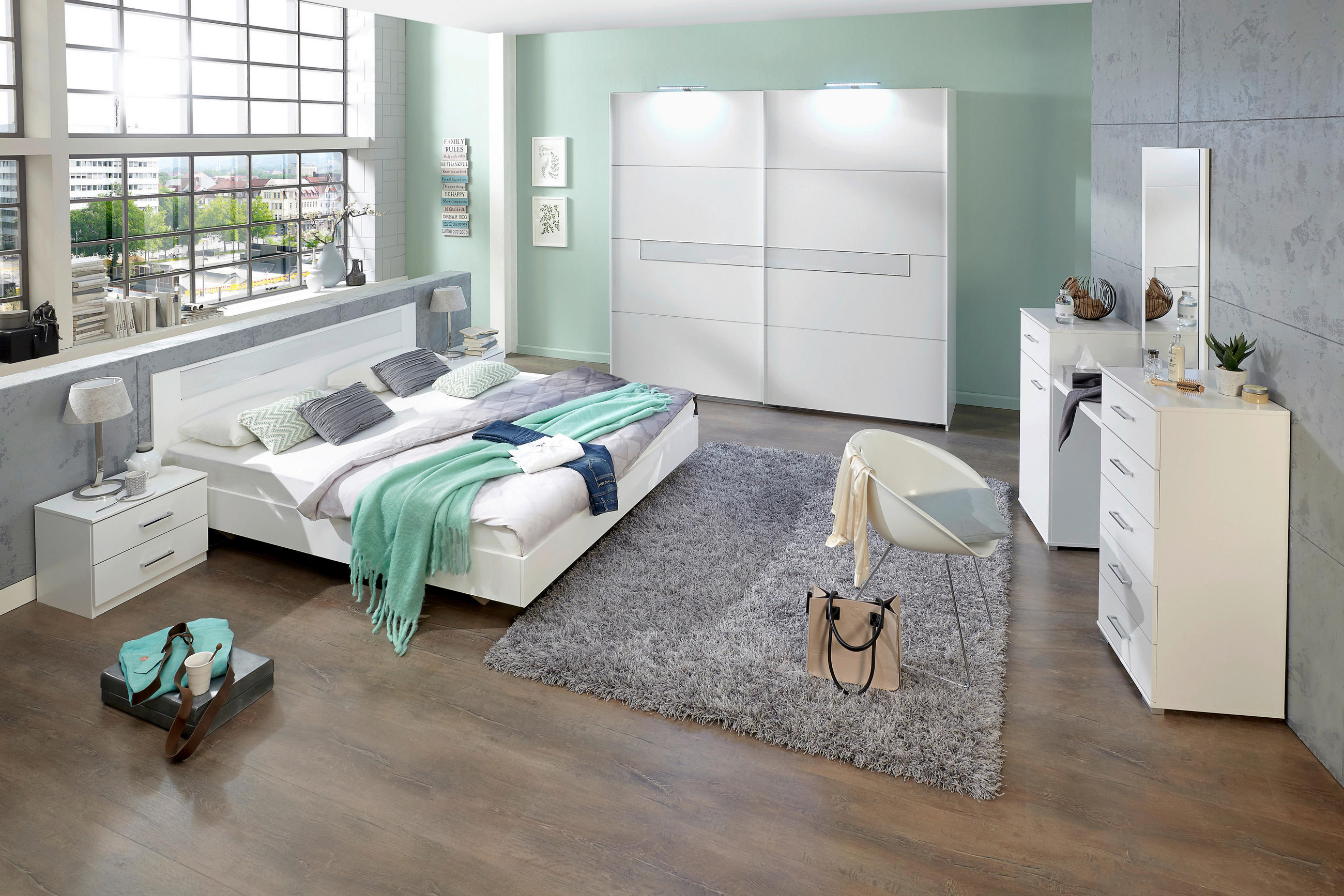 FUTONÁGY  fehér  - fehér, Design, faalapú anyag (169/81/210cm) - Ti'me
