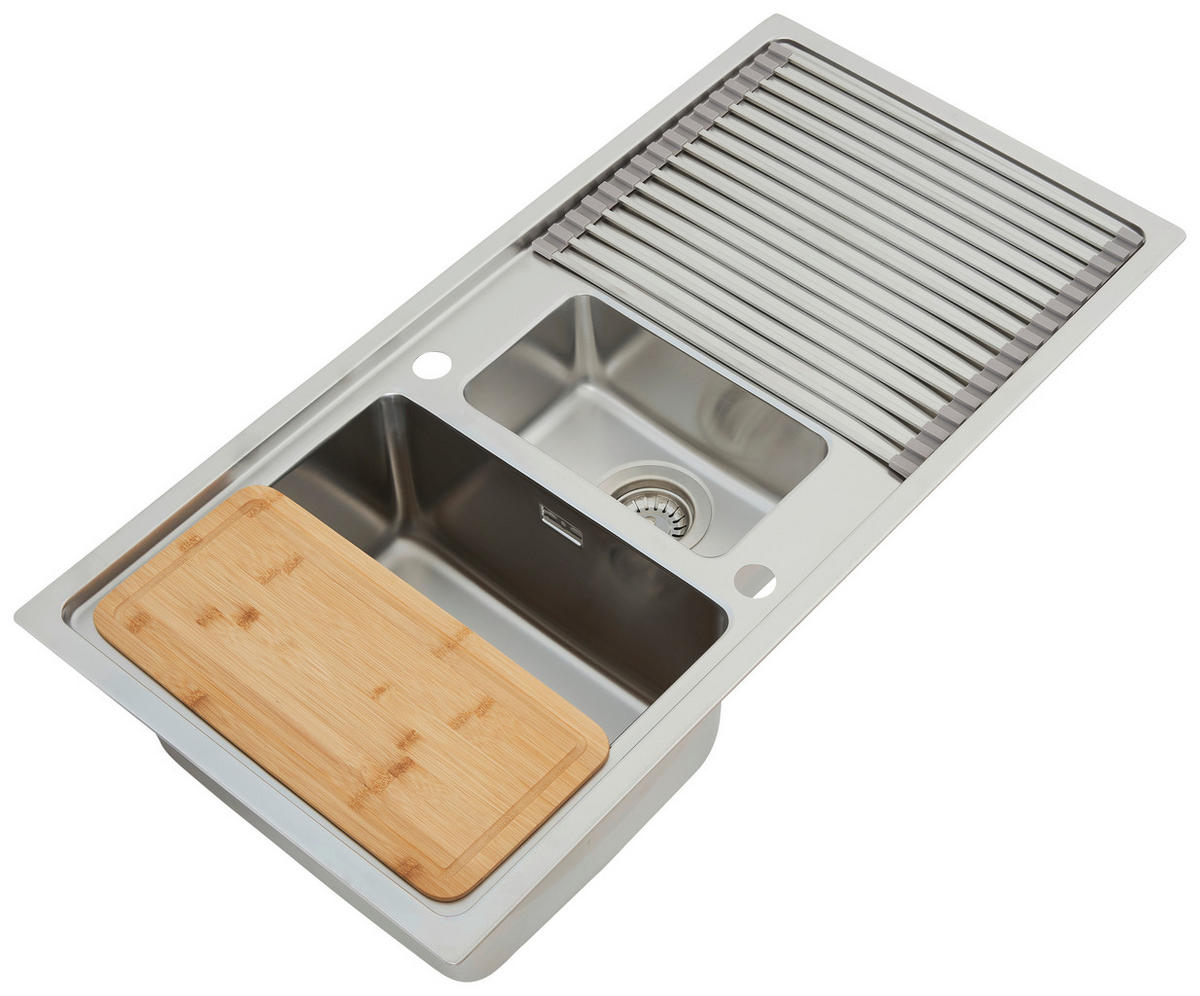 SPÜLE 1720CHICAGO100X50  - Edelstahlfarben, Trend, Metall (100/20,3/50cm) - Respekta