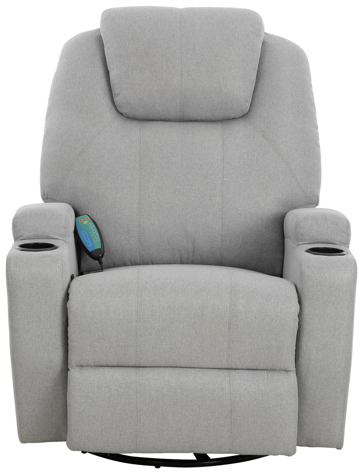 MASSAGESESSEL Mikrofaser Grau    - Schwarz/Grau, MODERN, Textil/Metall (86/110/96cm) - P & B