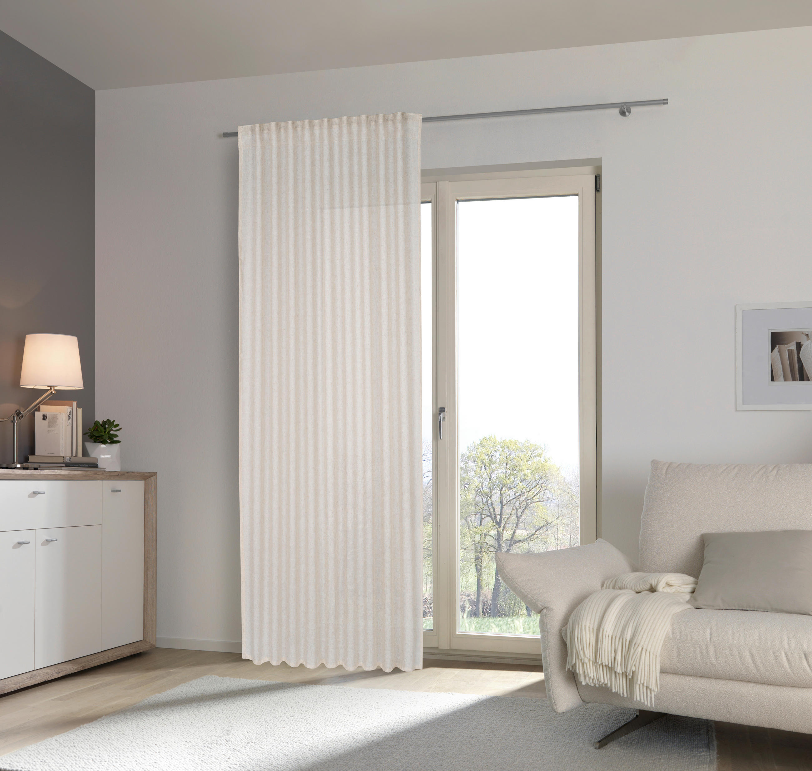 FERTIGVORHANG  halbtransparent   140/245 cm  - Beige, Basics, Textil (140/245cm) - Esposa