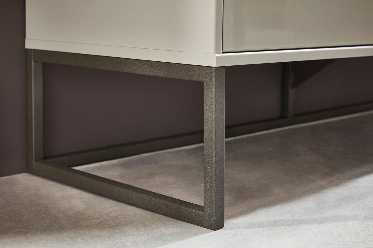 SIDEBOARD 141/89/43 cm  in Eichefarben, Champagner  - Schieferfarben/Champagner, Design, Glas/Holzwerkstoff (141/89/43cm) - Dieter Knoll
