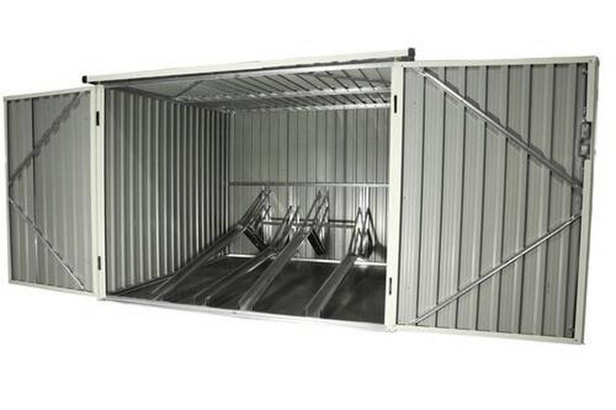 FAHRRADGARAGE 203/158/200 cm  - Anthrazit, Basics, Metall (203/158/200cm) - Ambia Garden