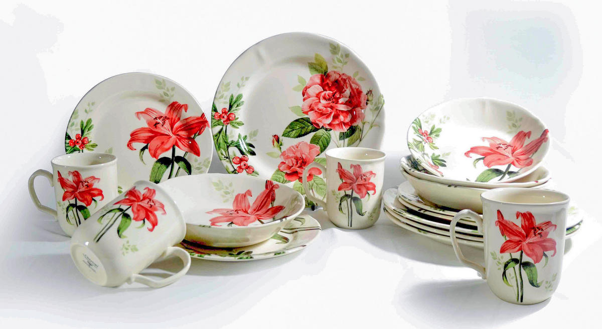 KOMPLETT SERVIS 16 delar  - multicolor, keramik - Creatable