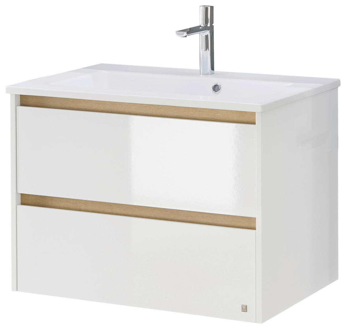 WASCHTISCHKOMBI 78 cm  - Eichefarben/Weiß, Design, Holzwerkstoff/Stein (78cm) - Musterring