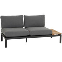 LOUNGESOFA 175/70/84 cm Teakholz Aluminium  - Anthrazit/Grau, MODERN, Holz/Textil (175/70/84cm) - Siena Garden